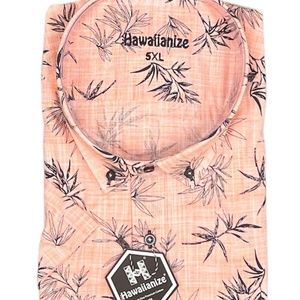 Men's Shirt cotton casual hawaiian Coral 5XL